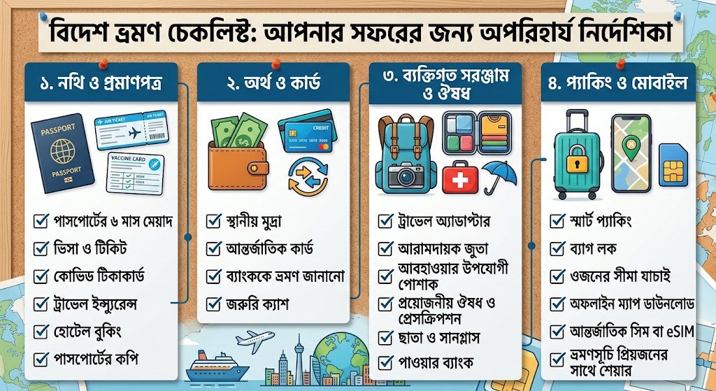 বিদেশ ভ্রমণ চেকলিস্ট